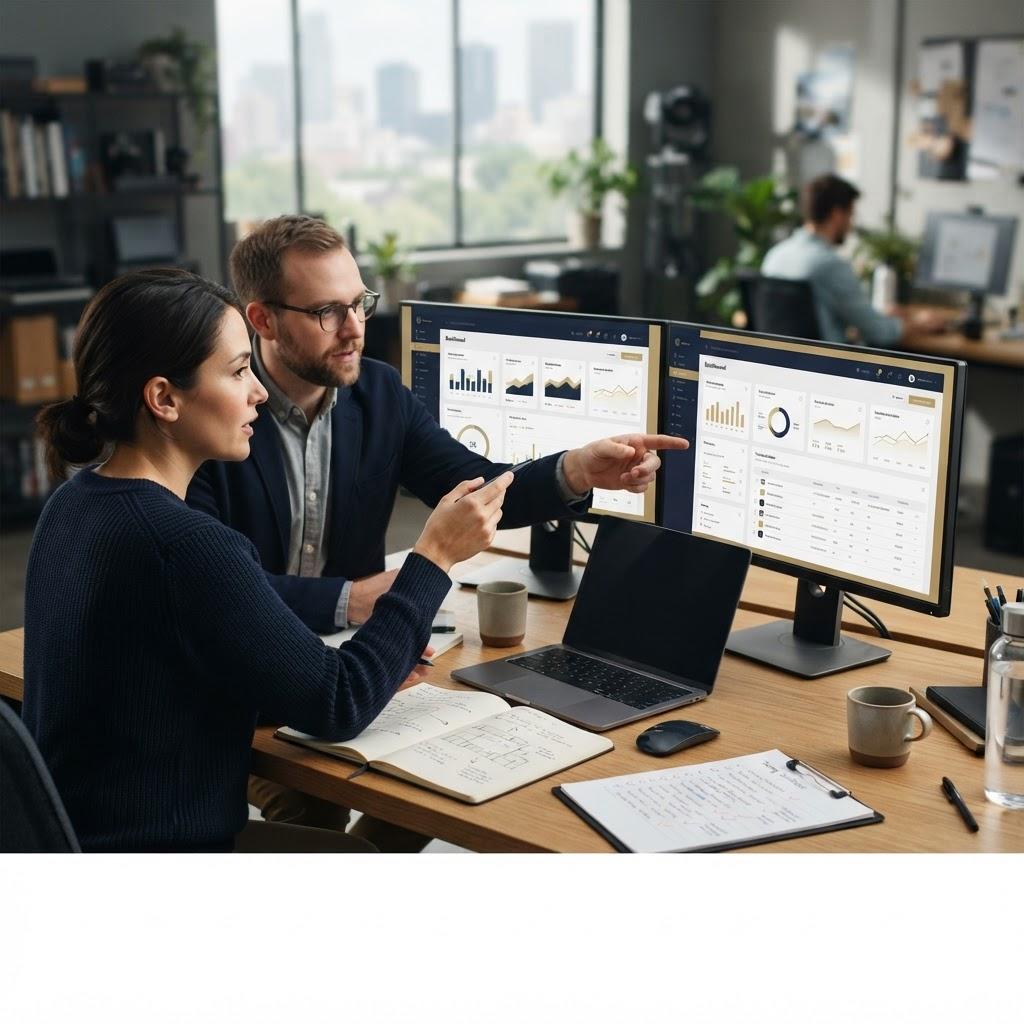 Product team estimating and reviewing a business application